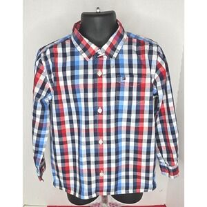 Tommy Hilfiger Boy's Size‎ 4 LS PLAID DRESS Shirt Long Sleeve Button Up